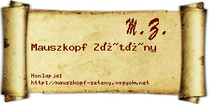 Mauszkopf Zétény névjegykártya